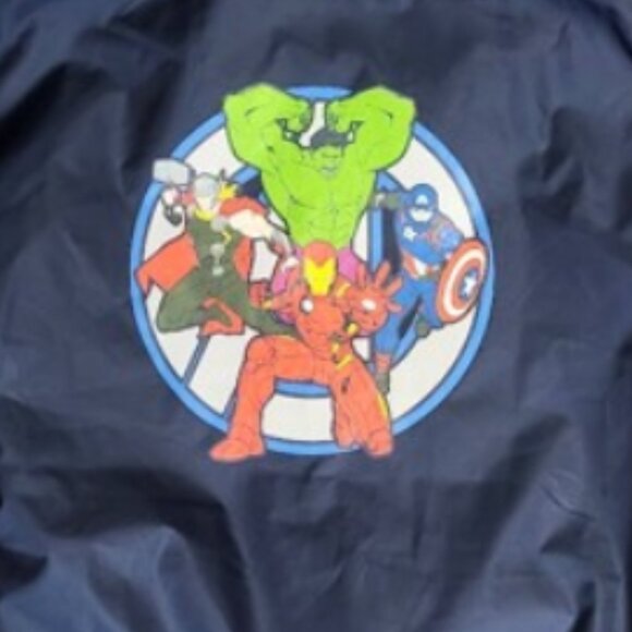 MARVEL AVENGERS Blue Full Zip Lined Windbreaker Jacket With Pockets - Boy's 8 - Picture 4 of 5
